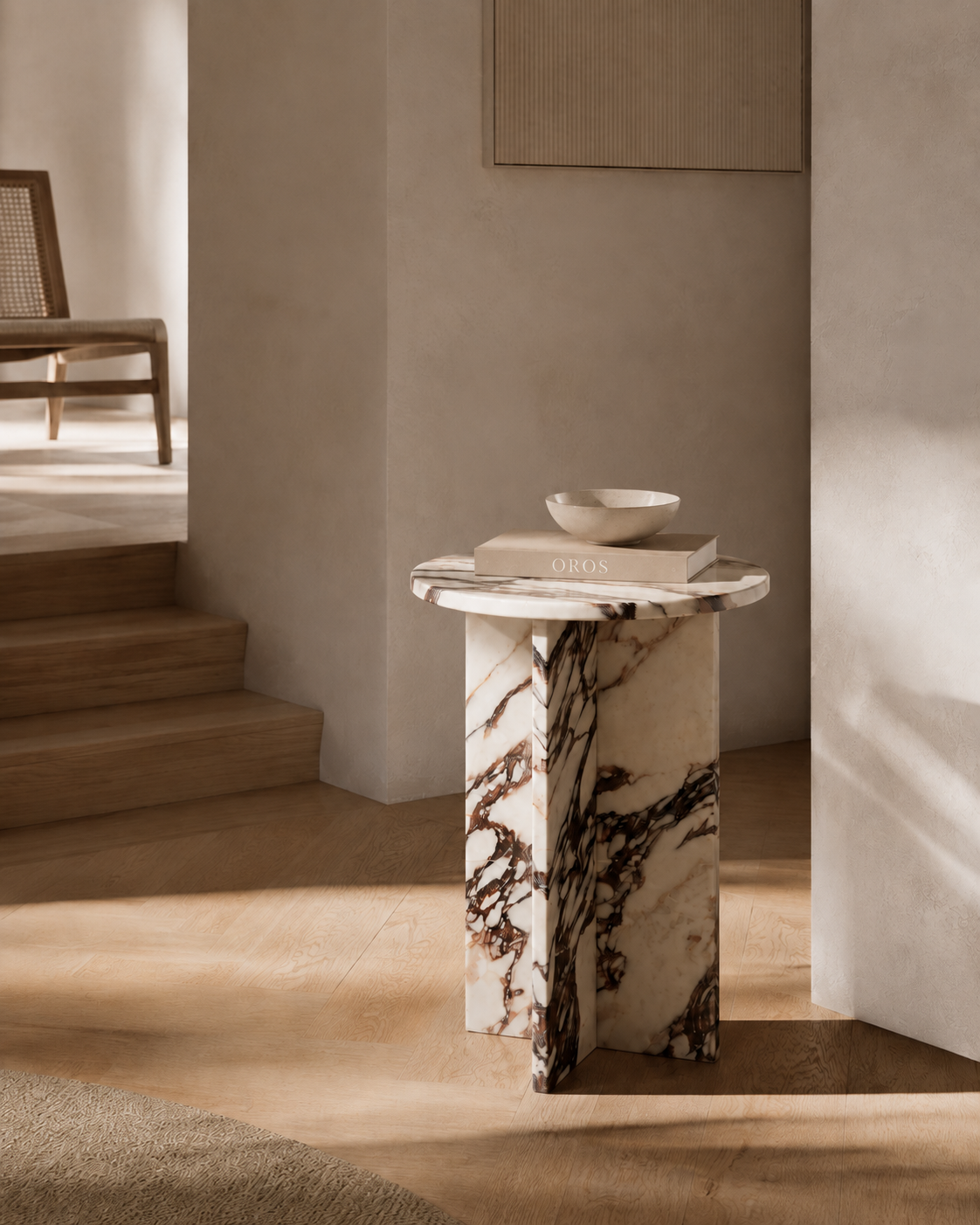 Marble Side Tables in natural stone by OROS